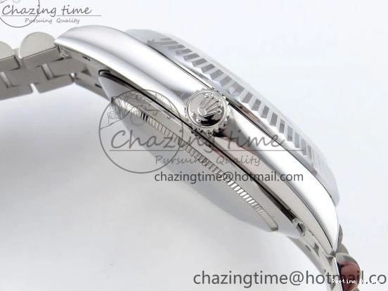 0516 FreshLook DayDate 40 SS JDF 904L Steel Gray Stick Dial on President Bracelet VR3255 V3 (Gain Weight) 1446